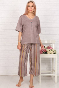 Костюм двойка женский "Джина Б" кулирка (последний размер) бежевый 48