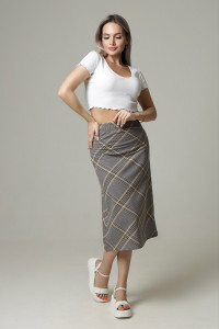 Юбка женская Ю07 футер с лайкрой (последний размер) серый 52,56