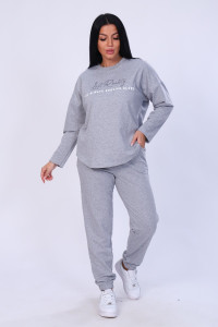 Пижама женская "Оливия" М391 футер (последний размер) серый меланж 50,54