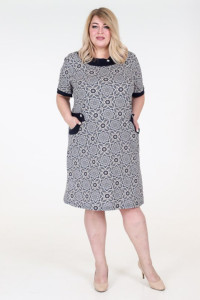 Платье женское "Ретро" ПлК-757 кулирка (последний размер) восточные мотивы 48