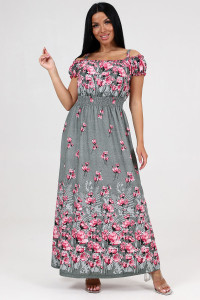 Сарафан женский "Анжелика" СК-252 кулирка (последний размер) хаки маки розовый 48