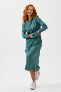 Платье женское №14441 футер 2-х нитка (р-ры: 42-60) изумруд