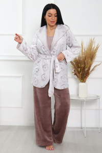 Костюм двойка женский "Милаша" велсофт (последний размер) какао 52
