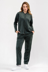 Костюм двойка женский "Домашний 2" 2252-В трикотаж (последний размер) темно-зеленый 60,62