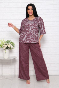 Костюм двойка женский "Джина-2" кулирка (последний размер) бордо-2 60,64