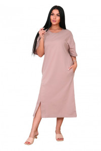 Платье женское "Стелла" К-362 кулирка с лайкрой (последний размер) латте 54,56