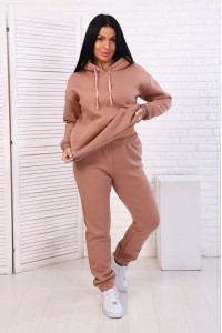 Костюм двойка женский 718 футер 3-х нитка с начесом (последний размер) капучино 48