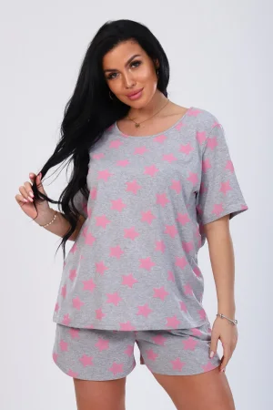 Костюм двойка женский №24755 кулирка (р-ры: 46-54) розовый