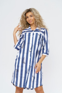 Халат женский 433 "Парус" кулирка (последний размер) синий 46