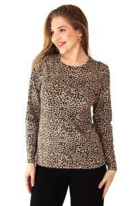 Лонгслив женский 1257 вискоза (последний размер) леопард 54