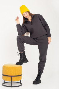 Костюм двойка женский ФК-50 "Милана" футер с начесом (р-ры: 42-52) графит