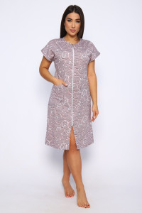 Халат женский №014 кулирка (р-ры: 48-66) пудра