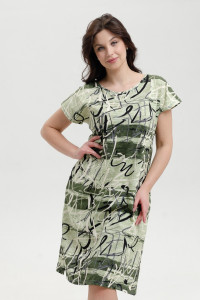 Платье женское №032 кулирка (р-ры: 48-66) зеленый