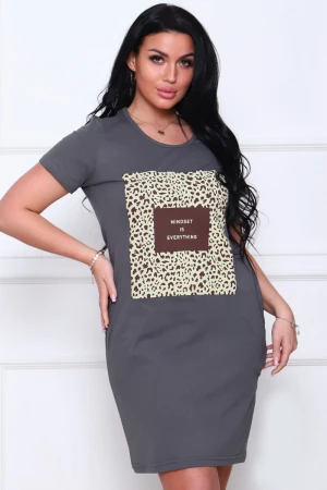 Туника женская LEOKV кулирка (р-ры: 48-64) графит