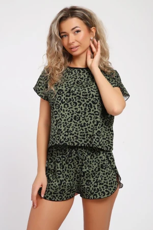 Пижама женская №36877 кулирка (р-ры: 44-50) зеленый