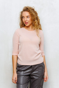 Джемпер женский №333-1BEG трикотаж (последний размер) бежевый-персиковый 48
