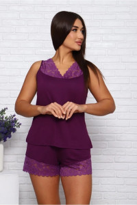 Костюм двойка женский "Интрига" Ц-5201 вискоза (последний размер) фиолетовый 56,64