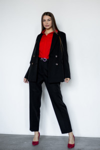 Костюм двойка женский КД-070ТР костюмная ткань (р-ры: 40-56) черный