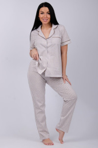 Пижама женская "Модерн" кулирка (последний размер) кофе 48,52