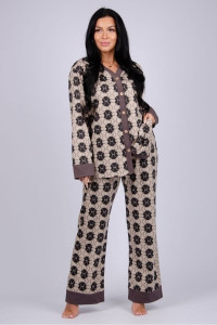 Пижама женская "Нега" кулирка (последний размер) кофе 50