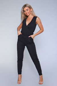 Комбинезон женский К912 "Черный" трикотаж (последний размер) 52