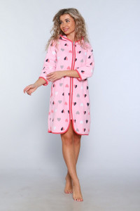 Халат женский "Нежка" Р-5235 флис (последний размер) розовый 44