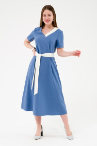 Платье женское ODIS-П437СИ плательная ткань (последний размер) синий 48