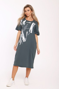 Туника женская №51135 кулирка (последний размер) хаки 62