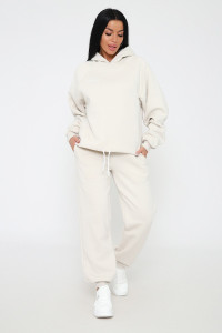 Костюм двойка женский №80041 футер 3-х нитка с начесом (последний размер) бежевый 50,56