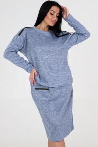 Костюм двойка женский №31777 (с юбкой) ангора (последний размер) голубой 56