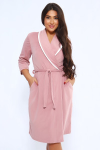 Халат женский №2024-1 велюр (последний размер) розовый 56