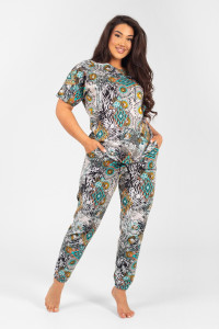 Костюм двойка женский К-325 "Саванна" кулирка (р-ры: 46-56) серый