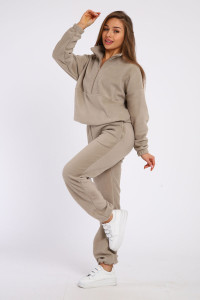 Брюки женские 8048г флис (р-ры: 42-60) бежево-серый