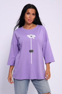 Футболка женская №50560 кулирка (последний размер) сиреневый 52