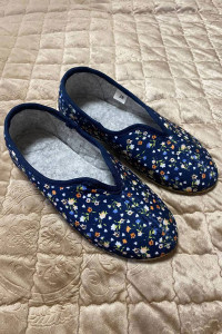 Тапки женские "Lepilov" арт. 102 смесовая ткань + рогожка (последний размер) син.цв.оранж 37,38