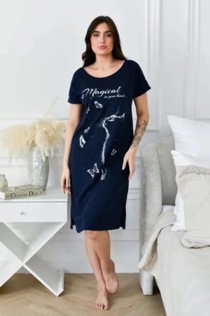 Туника женская "Шерон" 1254-3 трикотаж (р-ры: 46-60) кошка черный