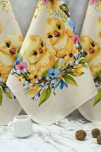 Набор кухонный из 3-х полотенец вафельное полотно ПВ-29371 "Солнечная Пасха" вид 1 