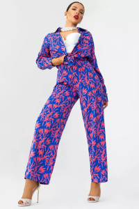 Костюм двойка женский КС-074ПРД/РОЗЛИСТ сингапур (р-ры: 42-58) розовый лист