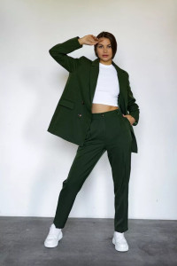 Костюм двойка женский КД-070ТР туран (последний размер) хаки 54,56