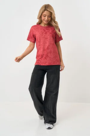 Футболка женская "Варенка" хлопок (р-ры: S-XL) красный