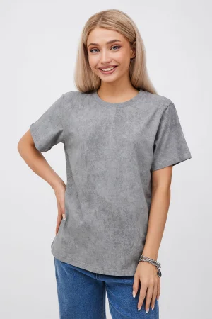 Футболка женская "Варенка" хлопок (р-ры: S-XL) серый