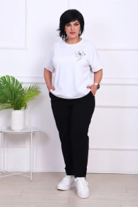 Брюки женские "Сави" трикотаж (последний размер) темно-синий 50,58