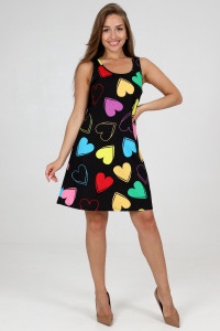 Сарафан женский М-945 "Сердце" кулирка (последний размер) 44,48,50