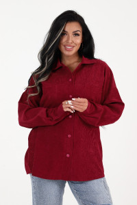 Рубашка женская РВ-144 3021 вельвет (последний размер) бордовый 42