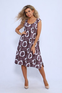 Сарафан женский 575 кулирка (последний размер) коричневый-белый-овал 50-52