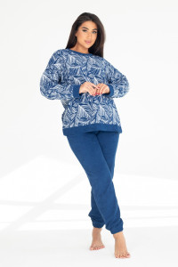 Костюм двойка женский М-22 "Земфира" махра (последний размер) индиго 54