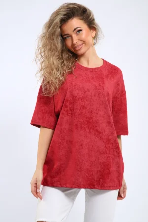 Футболка женская М438 кулирка (р-ры: 46-60) красный винтаж