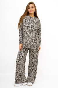 Костюм двойка женский "Вивьен ЛС" ангора (последний размер) леопард серый 46,50,62