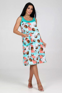 Сарафан женский "Матрешка-2" СК-2206 кулирка (последний размер) кокосы 52