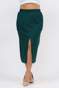 Юбка женская "Мила" 1242 милано (последний размер) изумруд 56